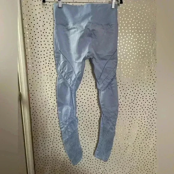 ALO Yoga Sky Blue Textured High-Waist Leggings - Picture 7 of 9